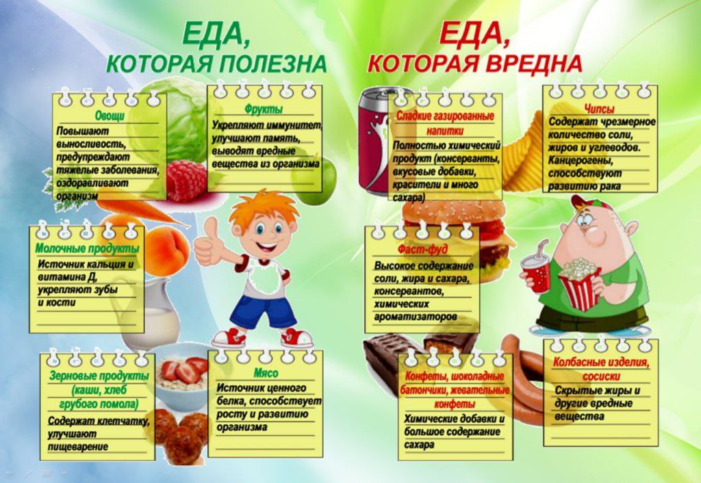 Федеральная служба по надзору в сфере защиты прав потребителей и благополучия человека информирует о здоровом питании детей и взрослых.